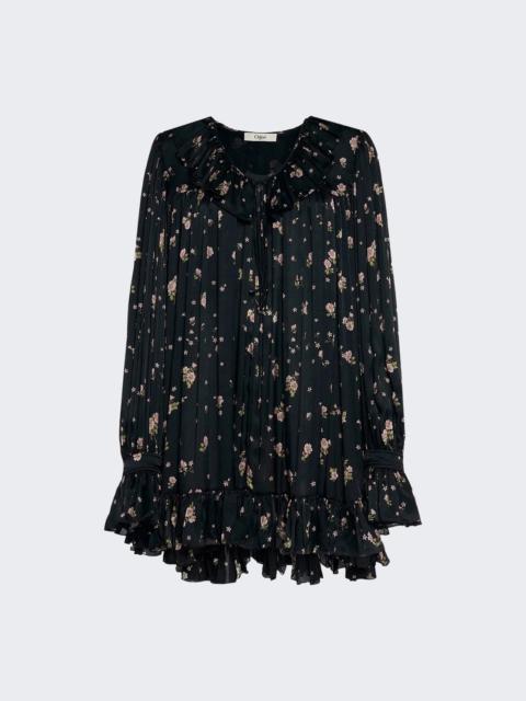 Chloé Gathered Short Dress Black