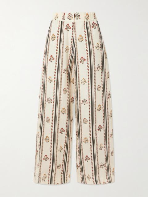 Agua by Agua Bendita Tota Andes Floral-print Linen Wide-leg Pants