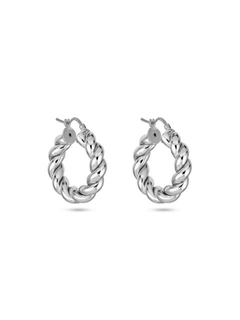 STONE AND STRAND In A Twist Silver Hoops