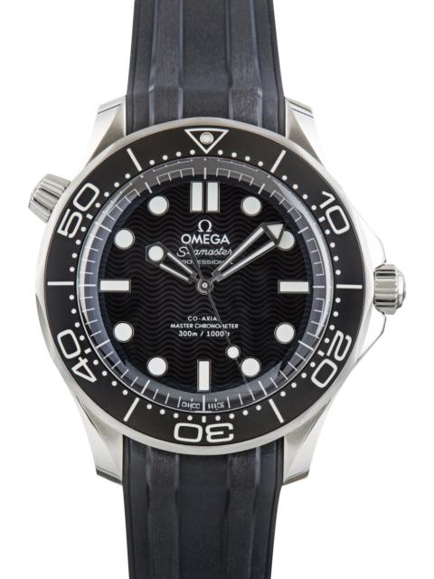 OMEGA Used Black Wave Dial Omega Seamaster Diver 300M Steel on Rubber