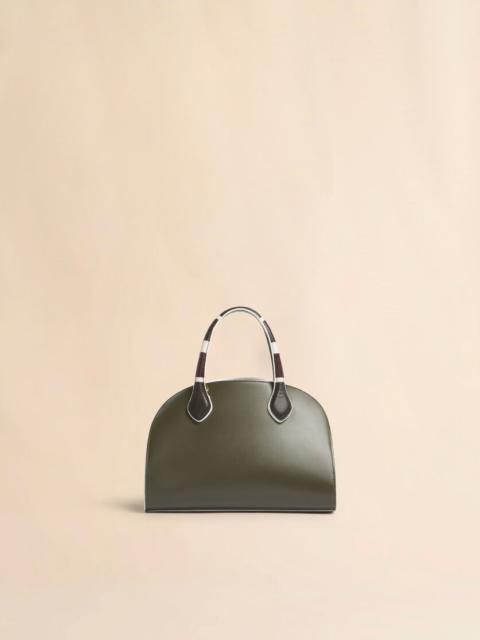 Marni GREEN LEATHER OVERLAP SMALL HANDBAG