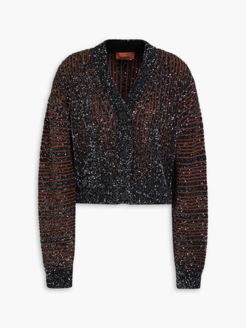 Missoni Sequin-embellished ribbed-knit cardigan