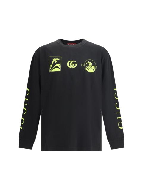 Gucci Men Logoed Long Sleeve Jersey