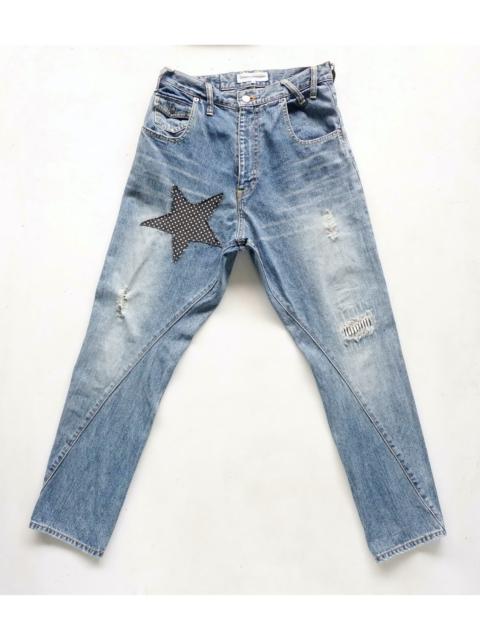 Other Designers Japanese Brand - EHYPHEN World Gallery Distressed & Patched High Waist Jeans