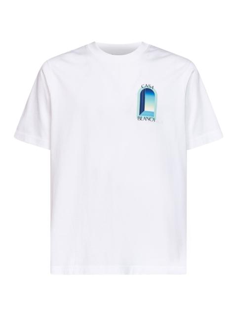 CASABLANCA Casablanca Men White Cotton Jersey Gradient L'arche T-Shirt