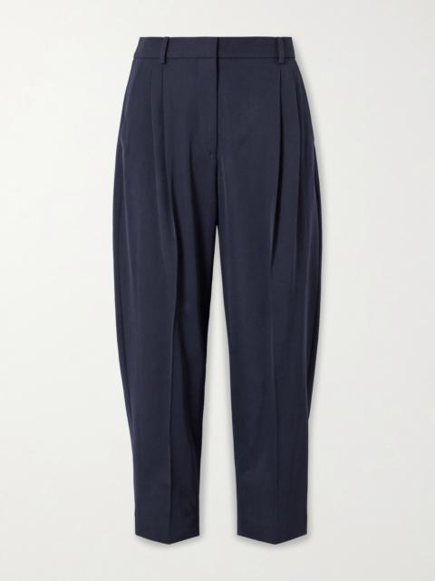 Stella McCartney Pleated Cropped Wool Tapered Pants