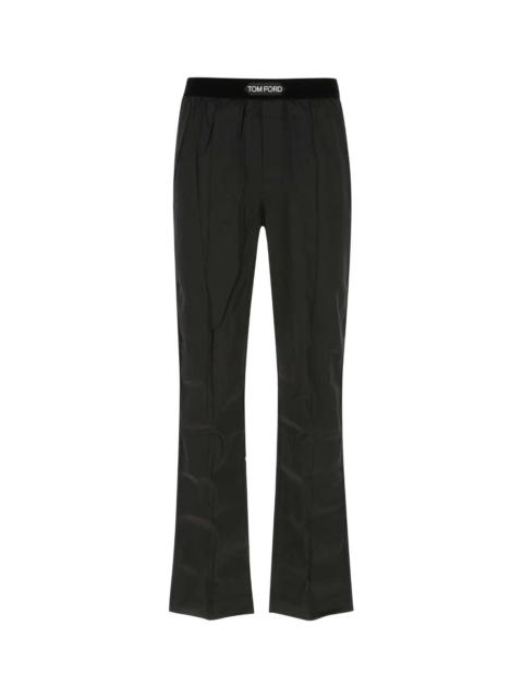 TOM FORD Tom Ford Men Black Stretch Satin Pyjama Pant