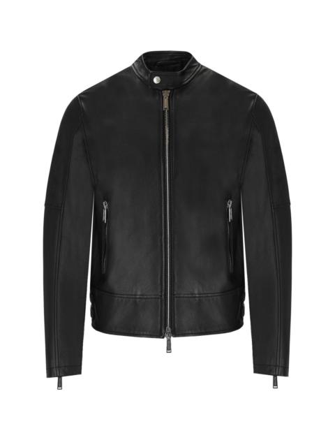 Dsquared2 Black Leather Biker Jacket