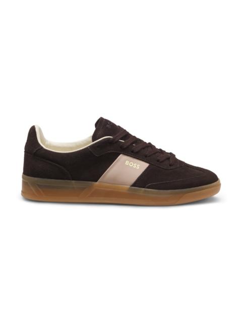 BOSS SUEDE TRAINERS WITH SMOOTH-LEATHER TRIMS