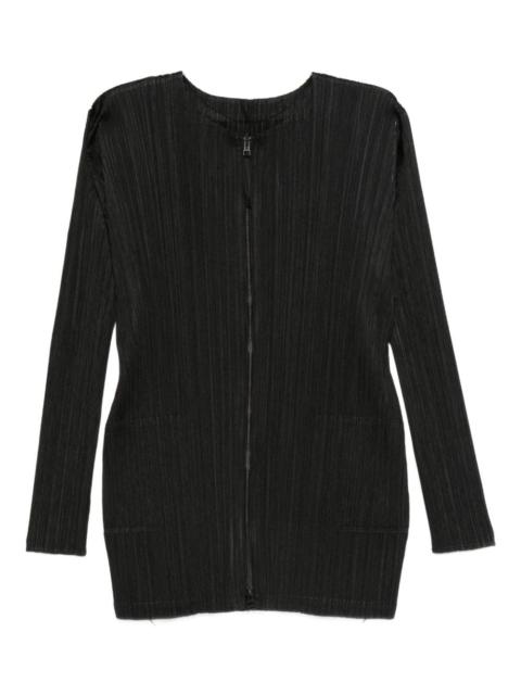 Pleats Please Issey Miyake Pleats Please Issey Miyake Women Pleated Short Cardigan