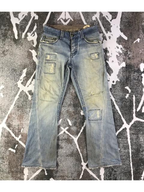 Other Designers Stitch's - Stitch's Jeans Dirty Blue Distressed Flare Denim KJ1699
