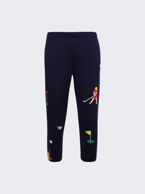 Wool Knit Golf Joggers Navy