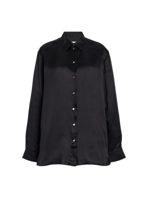 The Row Sisilia Silk-Satin Shirt black