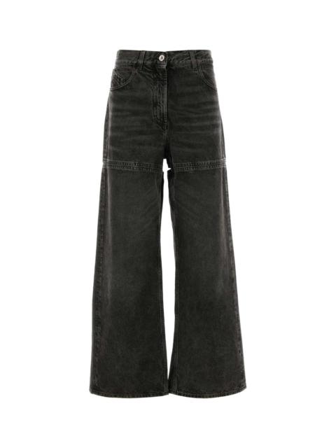 THE ATTICO The Attico Women Dark Grey Denim Wide-Leg Jeans