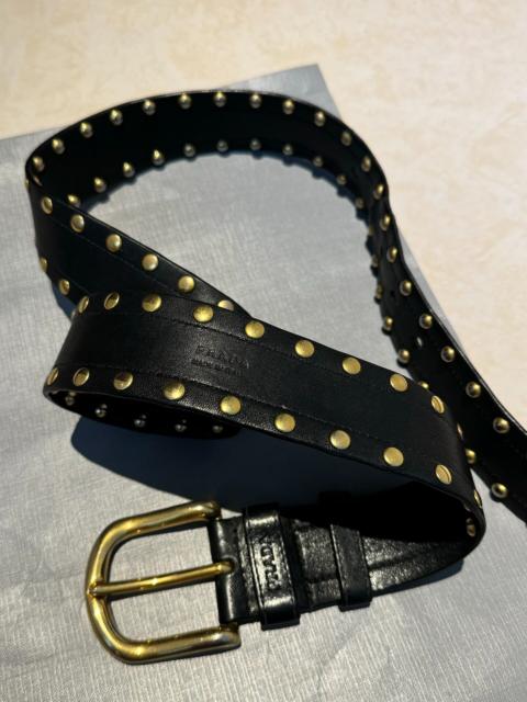 Prada Prada Distressed Rivet Punk Belt