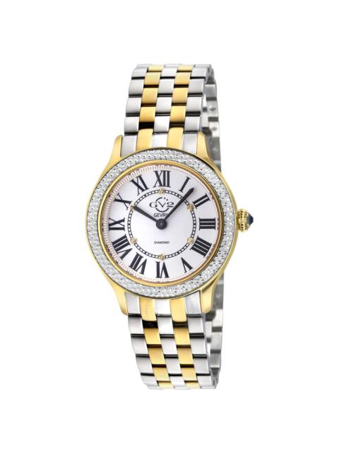 Gv2 By Gevril - GV2 by Gevril Milan Quartz Diamond White Dial Ladies Watch 12163B