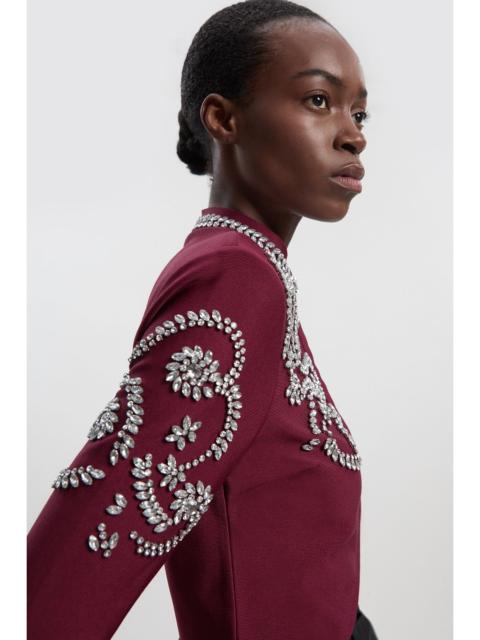 KAREN MILLEN Figure Form Bandage Embellished Knit Jacket