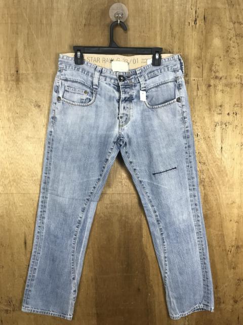 Other Designers G Star Raw - G Star Raw Light Aged Distressed Denim Jeans