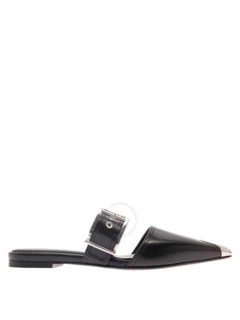 Alexander McQueen Alexander McQueen Mules With Metal Tip In Leather