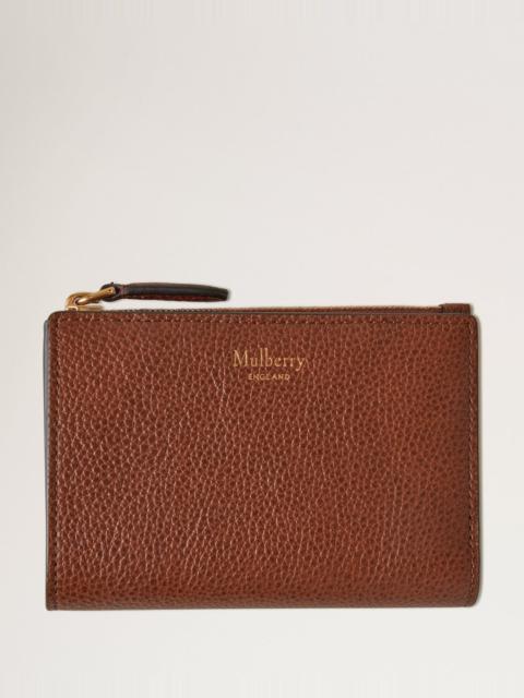 Mulberry Continental Bifold Zipped Wallet Oak Two-Tone Small Classic Grain
