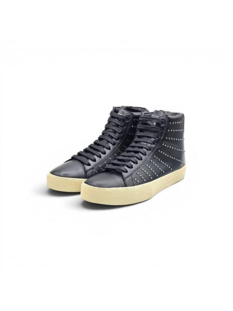 SAINT LAURENT Court Hi Top Women's Sneakers Studded Black EU 37.5 US 7.5