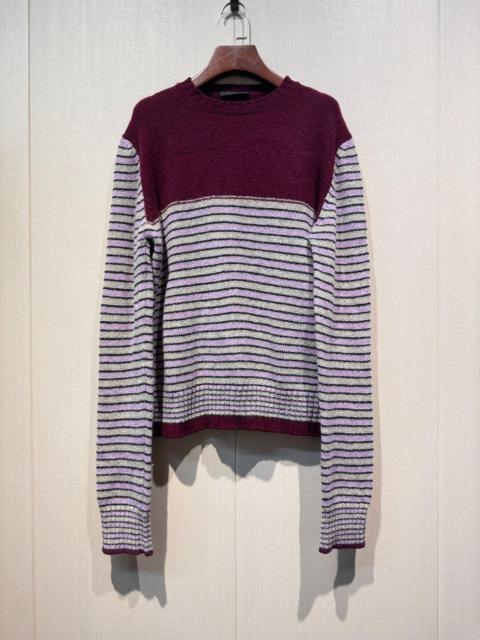 Prada Prada Striped Wool Sweater Red