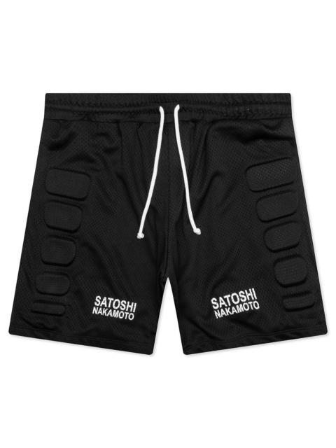 SATOSHI NAKAMOTO MESH MOTO SHORT - BLACK