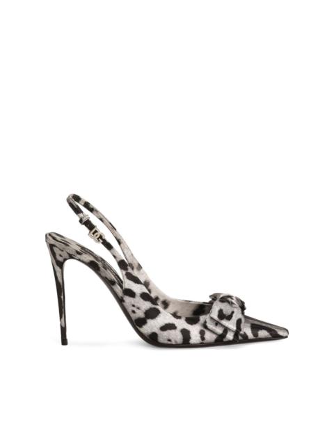 Dolce & Gabbana 105mm leopard-print slingback pumps