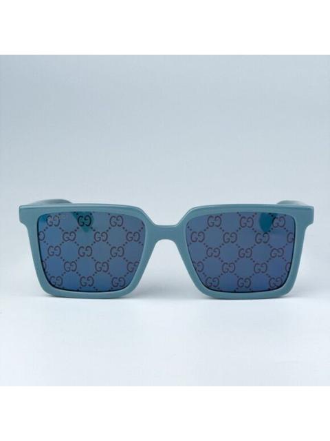 GUCCI NEW Gucci GG1540S 003 Light Blue Violet Logo Mirrored Men Square 55mm Sunglasses