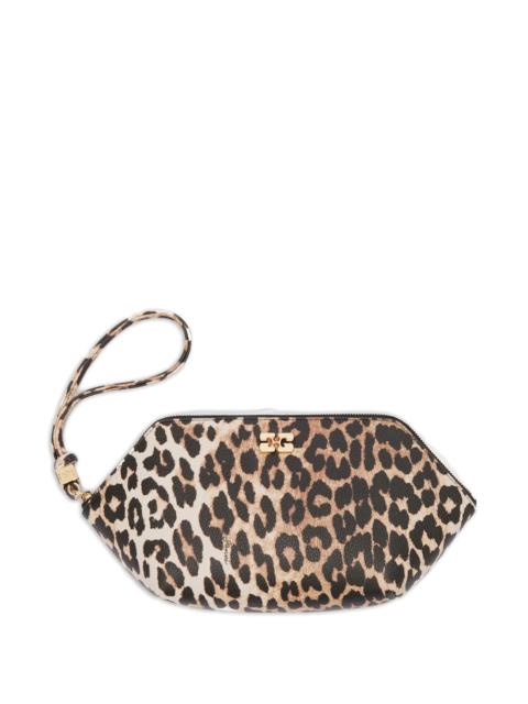 GANNI Ganni Leopard Print Wristlet Make Up Bag