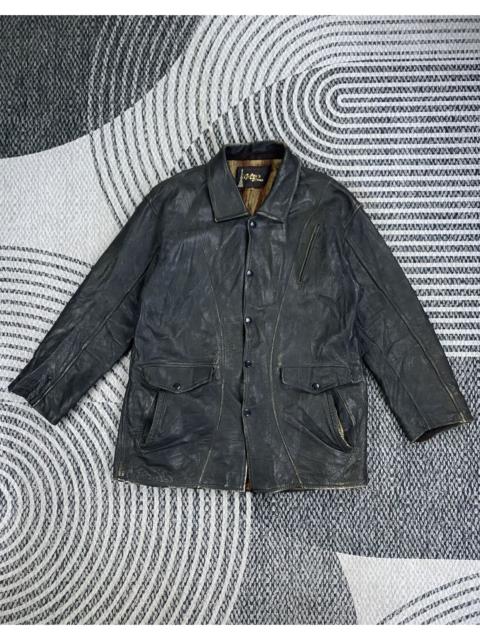 Other Designers Japanese Brand - Vintage Hight Class Hide Men’s Wear Zip-Up Leather Jacket