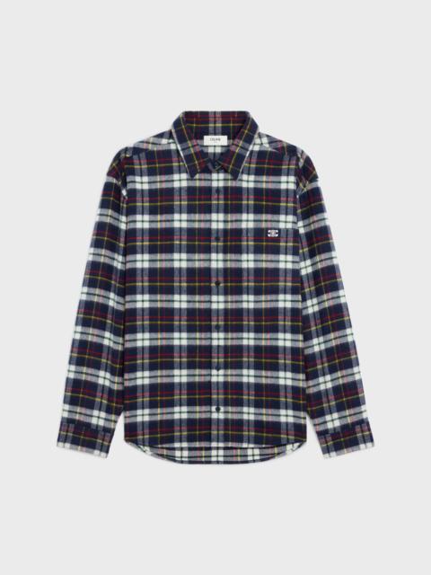 CELINE relaxed shirt IN BRUSHED CHECKED WOOL