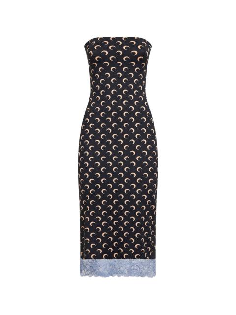 Marine Serre Marine Serre Women Black Recycled Jersey Moon Bustier Dress