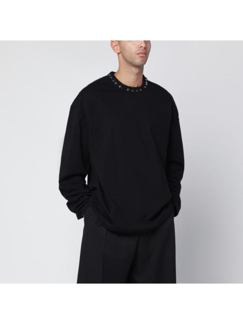 Jil Sander Jil Sander Black Long-Sleeve T-Shirt With Studs Men