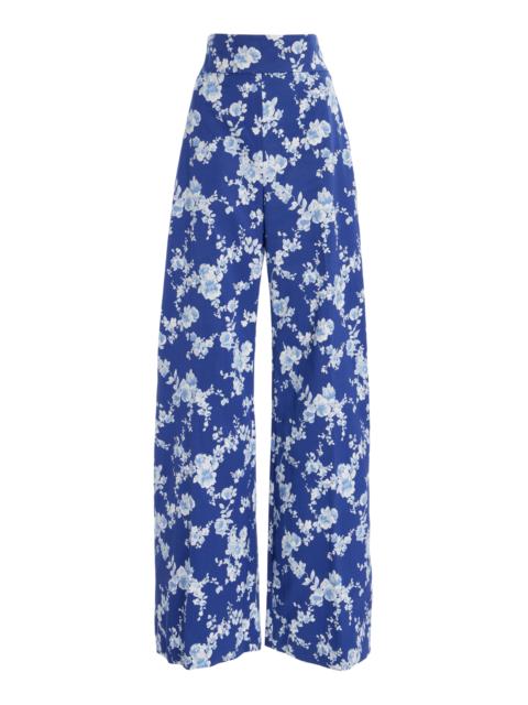 CAROLINA HERRERA Stretch-Cotton Wide-Leg Pants white