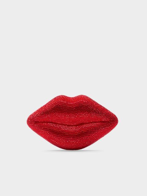 SIMONMILLER Crystal Lip Clutch in Lucky Red
