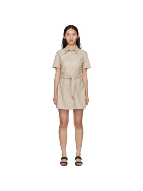 Nanushka Taupe Halli Shirt Vegan Leather Dress