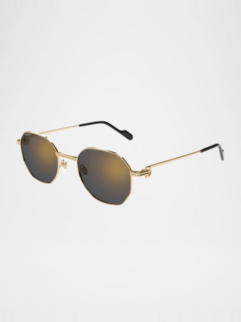 Cartier Mirrored Round Metal Sunglasses