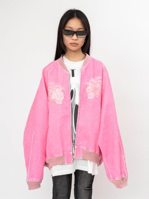 doublet PINK DOUBLET FLOCKED DEINM SOUVENIR JACKET