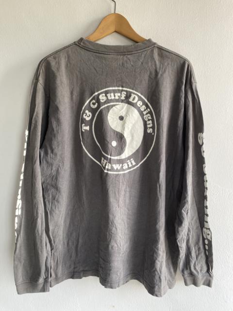Vintage T&C Surf Designs Hawaii Long Sleeve Shirt L Yin Yang Logo Skate Surf Grunge