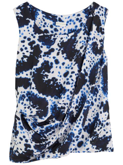 Dries Van Noten Dries Van Noten Cot Printed Matte Satin top