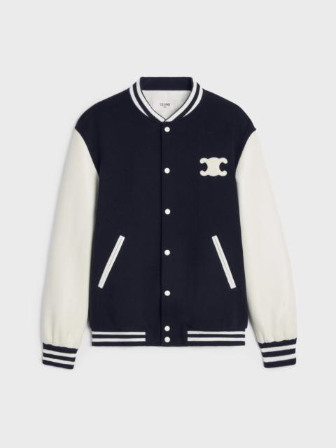 teddy varsity jacket in textured wool