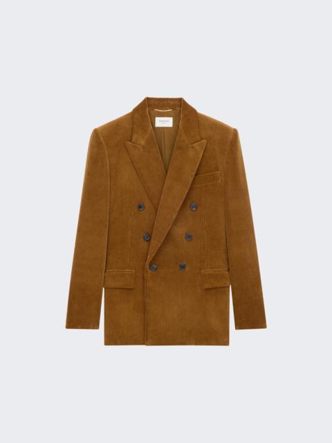 SAINT LAURENT Double Breasted Blazer Cognac