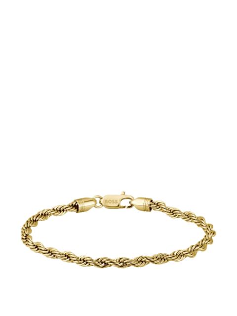 BOSS GOLD-TONE CUFF WITH ROPE-STYLE CHAIN