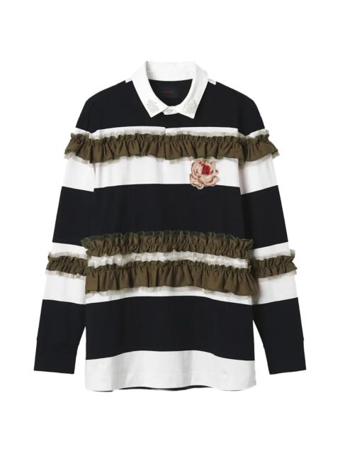 Simone Rocha Simone Rocha Ruffle Rugby Shirt W/ Turbo Emb Black Multi