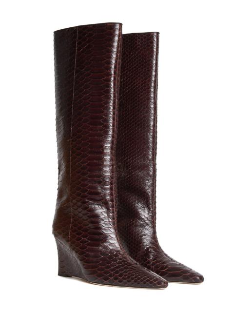 CYNTHIA ROWLEY Embossed Leather Wedge Boot