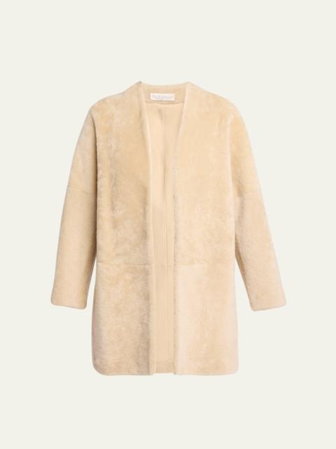 The Row Alarise Lamb Shearling Open Coat