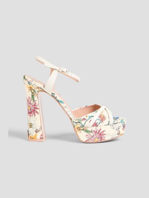 MALONE SOULIERS Keaton floral-print faille platform sandals