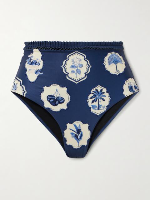 Agua by Agua Bendita Nopal Wild Embellished Printed Recycled Bikini Briefs