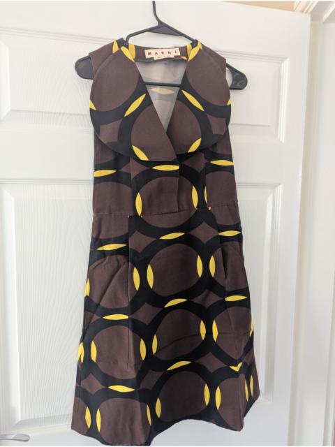 Marni Geometric Yellow Brown Dress 